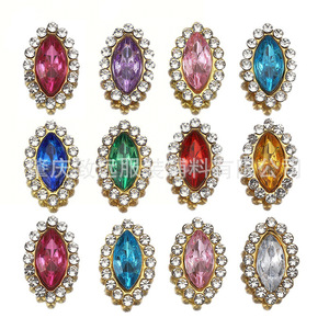Adornos de cristal multicolor con forma de navette de 5x10 mm para bricolaje, accesorios de joyería, decoración de ropa y cabello - Product Image 1