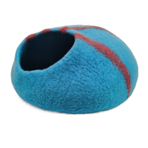 Cama para gatos de fieltro Premium de lana merino 100% hecha a mano, cueva para gatos de interior, cama para gatos de fieltro para interior - Product Image 3