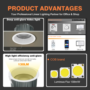 98Ra Super Lumineux 15W 22W 30W 40W 50W Anti-éblouissement Encastré Plafond Downlight Pour Hôtel Bureau <span class=keywords><strong>Restaurant</strong></span> Maison Cob Led Down light - Product Image 2