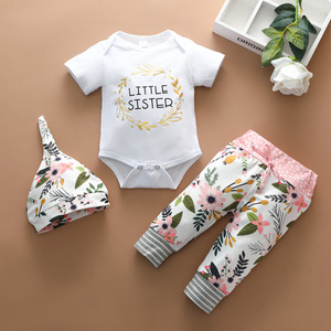 Vêtements d'été pour filles, T-shirts à manches courtes tricotés imprimés, ensembles de jupes pour bébés, vêtements pour enfants - Product Image 4