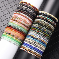 Bracelets en perles de pierres précieuses de 4mm pour femmes Bracelet en pierre de cristal de guérison pour hommes Mini perles rondes extensibles Bracelets élastiques Cadeaux