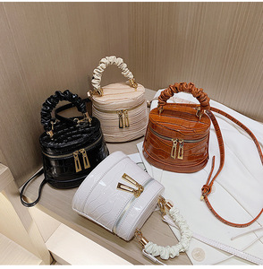 Folded handbags 2020 new crocodile small handbags for women texture box bucket shoulder ladies bags pu leather lady handbags