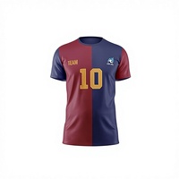 Maillot de football personnalisé pour homme, équipe 10, impression sublimée, polyester à séchage rapide, col rond, manches courtes, color block, vêtements pour adultes