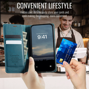 Funda de cuero genuino tipo cartera para iPhone 16 Plus, funda plegable de lujo para iPhone 17 Pro Max - Product Image 2