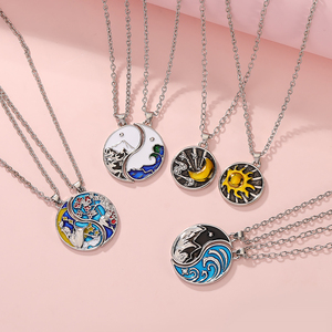 Conjunto de sol y luna personalizado, accesorios colgantes, joyería fina personalizada, collares de mejores amigos para mujeres - Product Image 3