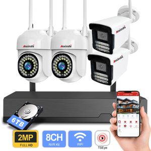 4-канальная Wi-Fi подключенная Беспроводная камера <span class=keywords><strong>Nvr</strong></span> поддерживает 8 ТБ жесткий диск Ptz камера пуля камера двусторонний диалог цветной ночного видения - Product Image 2