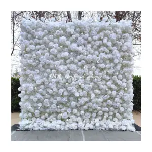 DKB Best Selling Product 2024 Silk Artificial Decorative Babysbreath Rose Flower Wall Backdrop