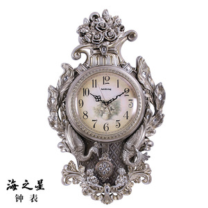 Peacock Shaped <b>Wall</b> <b>Clock</b> Oval Antique Style Battery Powered For Living Room <b>Bedroom</b> Study - Product Image 5