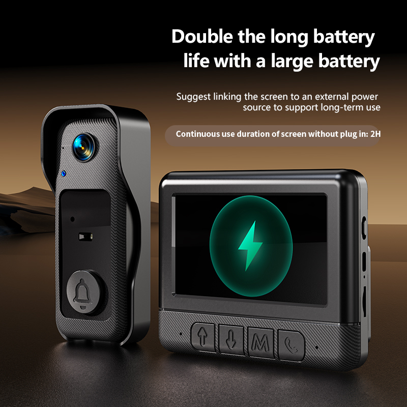 X6 4.3-Inch IPS Smart Video Doorbell with Indoor Monitor, 1080P HD Security Camera, 130° Wide Angle, Two-Way Audio & Night Vision - View 3