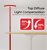 Lampe de sol moderne pour salon ou bureau, abat-jour en aluminium, commande tactile, variateur d'intensité, LED 60W/80W, 3000K-6000K, garantie 3 ans