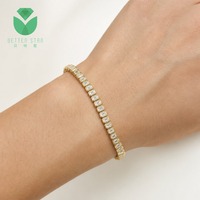 Bracelet tennis Betterstar en diamant de laboratoire taille émeraude, or jaune 14K 18K, D VVS, certifié IGI, luxe classique personnalisable