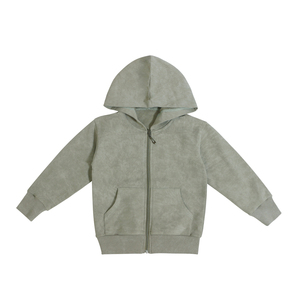 Logo brodé personnalisé bébé vestes outwear à manches longues bébé fermeture éclair hauts garçons vêtements batik imprimé vêtements à capuche - Product Image 4