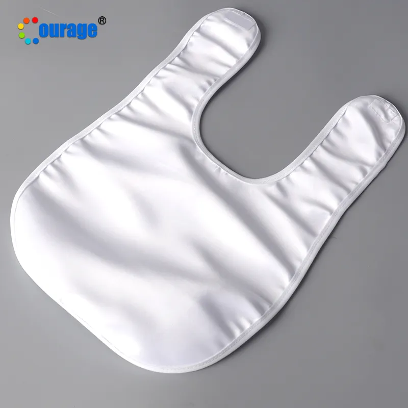 Bavoirs en Polyester blanc uni pour bébé, photo personnalisée, blanc uni, sublimation, vente en gros