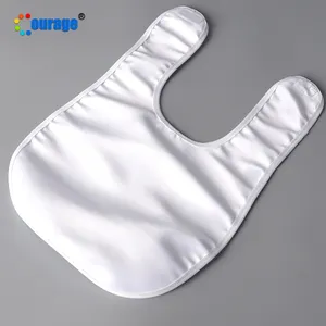 Polyester düz beyaz özel fotoğraf bebek önlükler boş süblimasyon bebek önlük toptan