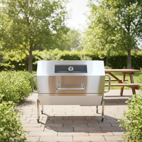 Barbecue portable infrarouge au charbon et au gaz, moderne, en acier inoxydable, pour rôtir un cochon, un agneau, un poulet, pour le jardin, en extérieur