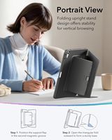 Étui pour iPad Air 11 pouces (M4/M3/M2 2026-2020) 5e/4e génération, support vertical multi-angles ultra-stable, porte-stylet, étui rabattable
