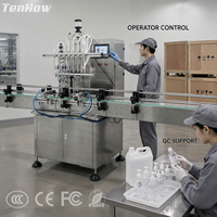 Machine de remplissage cosmétique à 6 têtes pour liquides à faible viscosité, idéale pour les flacons de lotion, de sérum, de gel et de liquides.