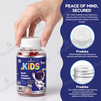 Complément Alimentaire Quotidien pour Enfants : Gommes Multivitaminées Saveur Fraise, Mélange de Vitamines et Minéraux, 60 Gommes, Marque Blanche