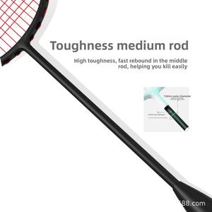 <span class=keywords><strong>Raquette</strong></span> de <span class=keywords><strong>badminton</strong></span> WAVAW authentique 4U en fibre de carbone intégrale, type défensif, pour amateur junior, <span class=keywords><strong>petite</strong></span> taille, noire, avec grip en PU durable - Product Image 3