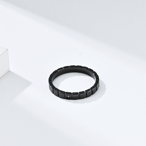 Geometric Square Design <b>Titanium</b> Steel <b>Ring</b> For Women Gold Color Bezel Setting Daily Wear Jewelry - Product Image 4