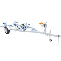 Remorque marine robuste de 750 kg de capacité, galvanisée à chaud, avec treuil de 1200 lb pour yacht et jet ski