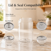 Bouteille en plastique PET transparente de 250 ml, 330 ml, 500 ml, pot transparent pour boissons gazeuses, lait, thé, boissons pétillantes, emballage