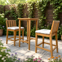 Nouvelle conception d'usine, mobilier de jardin moderne pour l'extérieur, vente en gros, ensemble table et chaises de bar en bois massif pour patio