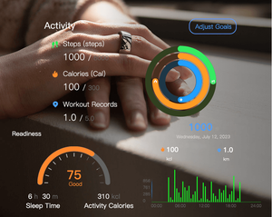 Bagues électrocardiogrammes pour couples, hommes et femmes, moniteur ECG, fréquence cardiaque, titane lumineux, NFC, bague intelligente, contrôle par application, fonction ECG - Product Image 3