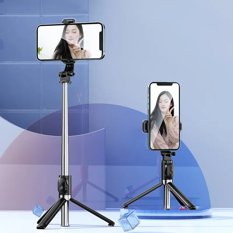 Leadingplus linh hoạt vlog có thể gập lại mini điện thoại thông minh di động không dây remotetripod đứng chiếu sáng Selfie Stick