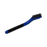 Brosse de lavage de voiture multifonctionnelle à manche courbé, 7 pouces, double tête, poignée antidérapante, en acier inoxydable, pour le nettoyage des interstices de voiture