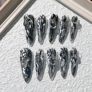 Personalizado 3D nupcial Rhinestone Nail Art Kit <span class=keywords><strong>Swarovski</strong></span> Crystal Wedding Press Ons <span class=keywords><strong>uñas</strong></span> hipoalergénicas <span class=keywords><strong>para</strong></span> despedida de soltera LED - Product Image 6