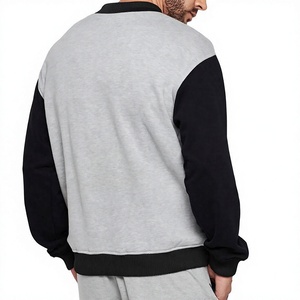 Chaqueta Varsity Gris y Negra para Hombre, Estilo Béisbol Casual, Tela de Lana, Transpirable, Corte Regular, Cuello Alto, Botones de Cuerno, Ropa de Invierno - Product Image 5