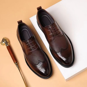 Chaussures en cuir à lacets de style britannique haut de gamme pour hommes – Formelles, décontractées, élégantes – Printemps, été, automne – Pleine fleur, respirantes - Product Image 5
