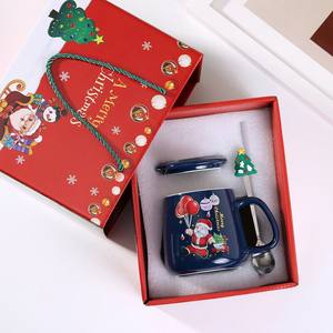 Tasses à thé et soucoupes en porcelaine de luxe avec motif de Père Noël en céramique, tasses à café promotionnelles pour cadeaux de Noël - Product Image 5