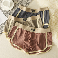 Boxers mi-hauts pour hommes en nylon, maille de soie glacée, respirants, antibactériens, taille ample