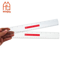 Règle Droite en Plastique Transparent de 15 cm et 30 cm avec Logo Personnalisé Imprimé pour Mesure Scolaire et de Bureau, Papeterie Promotionnelle