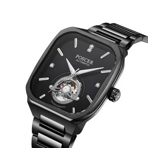 Reloj mecánico automático de acero inoxidable ahuecado cuadrado de lujo para hombre Relojes de moda más vendidos de alta calidad - Product Image 4