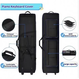 Échantillon gratuit : Housse de clavier 88 touches avec roulettes, sac de transport pour piano avec poignées et bretelles - Product Image 3