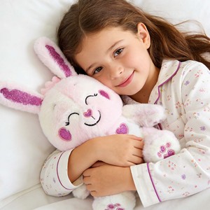 Peluche personnalisée en forme de <span class=keywords><strong>lapin</strong></span> avec cœurs pailletés, <span class=keywords><strong>lapin</strong></span> en peluche apaisant pour enfants, jouet sensoriel parfait, compagnon de sommeil - Product Image 5