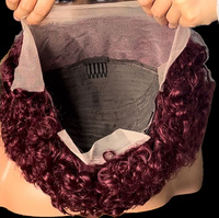 Perruque Lace Front HD Transparente 13x4 pour Cheveux Humains Courts Frisés Crépus, Pré-Pluckée, Nœuds Blanchis, Sans Colle, pour Femmes Noires