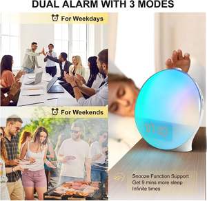 Réveil Sunrise et haut-parleur portable avec lumière d'<span class=keywords><strong>ambiance</strong></span> <span class=keywords><strong>radio</strong></span> à bruit blanc pour dormir et se détendre - Product Image 3