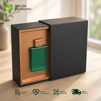 Boîte cadeau en carton noir de luxe MJ avec logo personnalisé, pour cosmétiques et parfums, avec ruban et fermeture magnétique