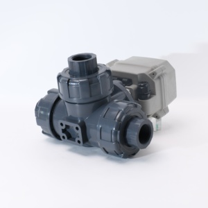 A150-T15-P3-B tonheflow วาล์วไฟฟ้า3ทาง L Port 1/2 "DN15 upvc CR202 DC12-24v วาล์วมอเตอร์0.5เมตร - Product Image 2