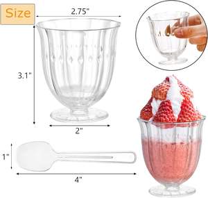 Gobelets en plastique jetables avec couvercles Emballage de tasse à café personnalisée pour thé à bulles Yaourt carré en plastique Pudding Fruit Cums pp - Product Image 2