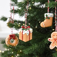Décorations de Noël nordiques : pendentifs pour sapin en PVC, bonhomme en pain d'épices, canne à sucre, flocons de neige