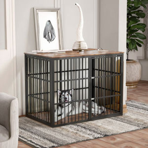 <span class=keywords><strong>Cage</strong></span> à chien en bois moderne XXL avec 3 portes, <span class=keywords><strong>cage</strong></span> combinée robuste pour chiens moyens/grands, utilisation en salon - Product Image 3