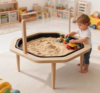 Table sensorielle octogonale en bois personnalisée Leowood Montessori, plateau sensoriel pour l'éducation préscolaire, éducation précoce