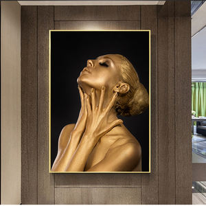 Quadri Moderni con <span class=keywords><strong>Ritratti</strong></span> <span class=keywords><strong>di</strong></span> <span class=keywords><strong>Donne</strong></span> Nere e Stampe su Tela con Mezzo Volto che Tocca il Viola per Decorazione Camera da Letto - Product Image 1