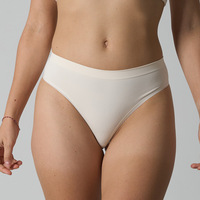 Tanga bikini con costuras planas sin rozaduras, tejido acanalado texturizado, ropa interior diaria, entrepierna higiénica, para usar con leggings ajustados y vestidos.