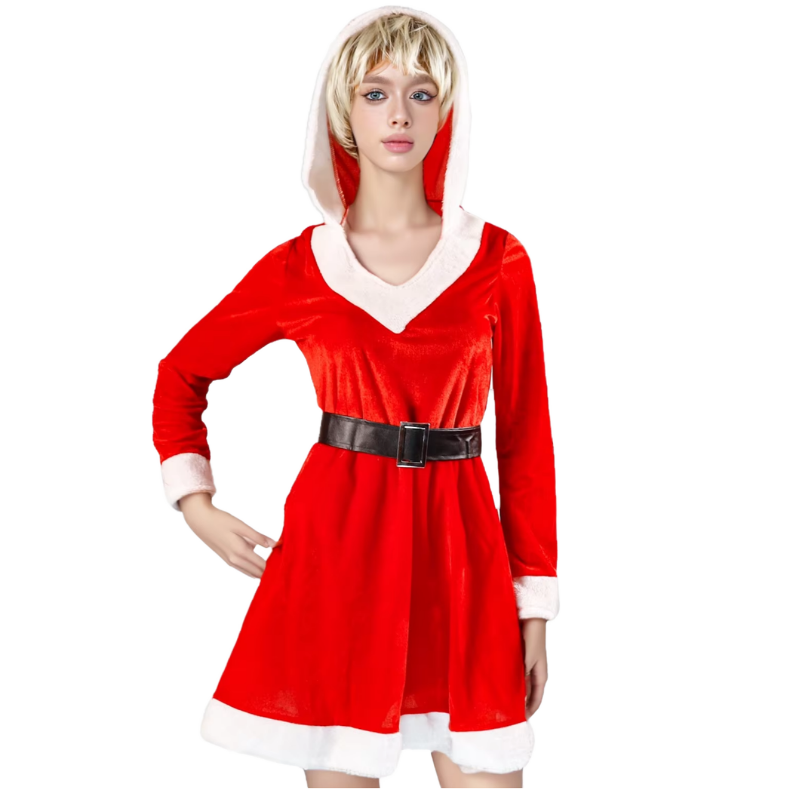 Mrs Claus Costume Womens Santa Outfit Dress With Hat